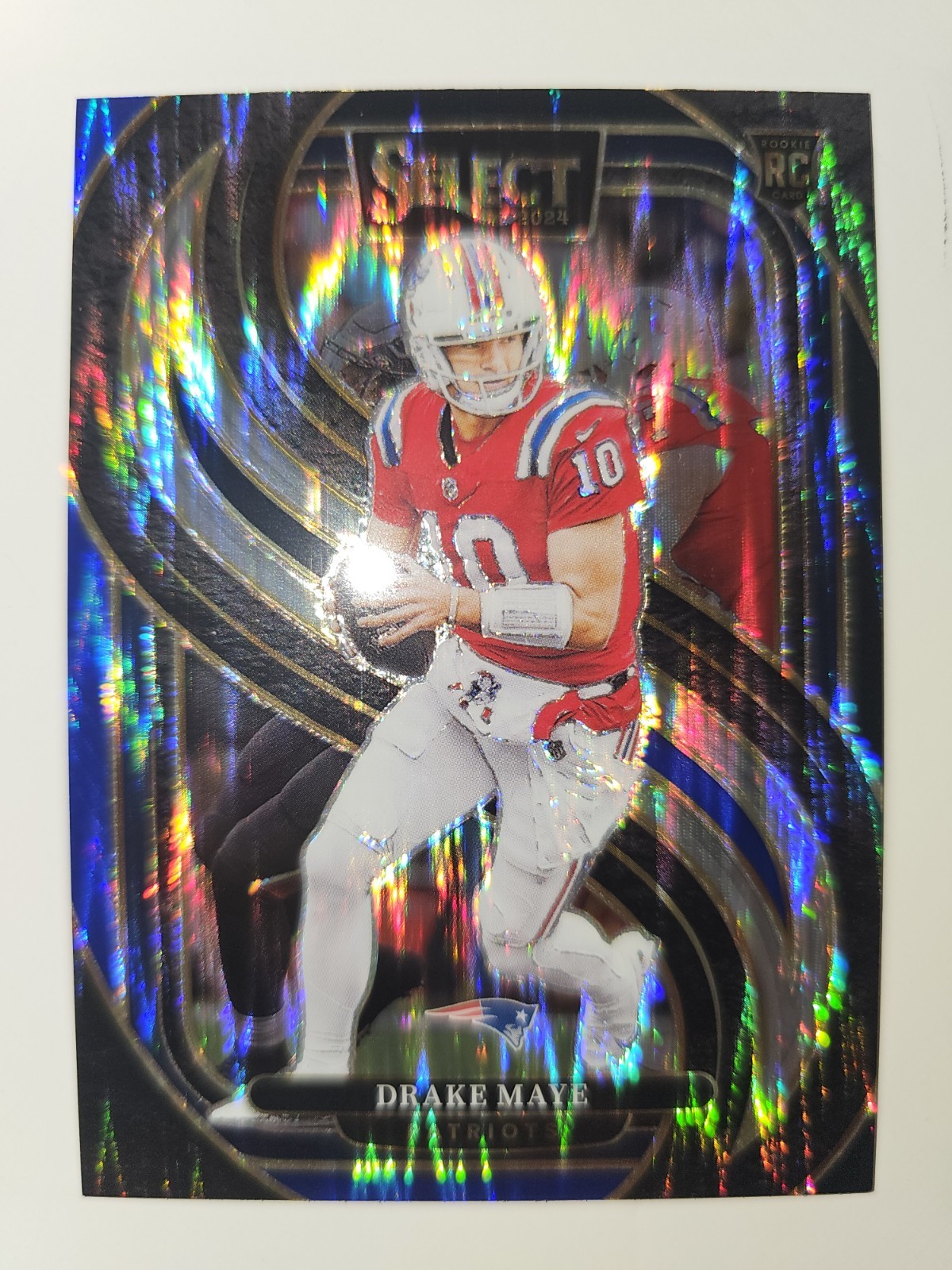 2024 Panini Select - Premier Level Drake Maye #113 Red & Blue Shock Prizm (RC)