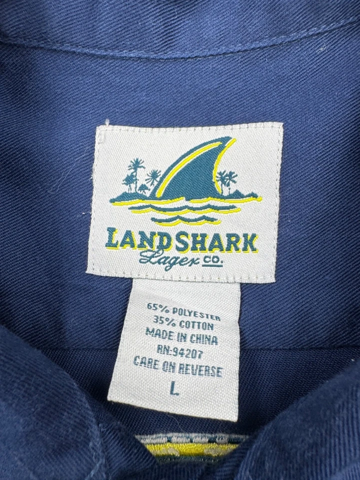Camisa Landshark Lager Hombre Grande Jimmy Buffet Margaritaville Bordada Hawaiana Foto 3 de 4