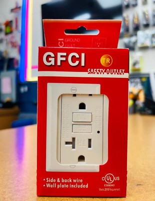 20A GFCI outlet Tamper Resistant Receptacle Wallplate White UL listed 50pack