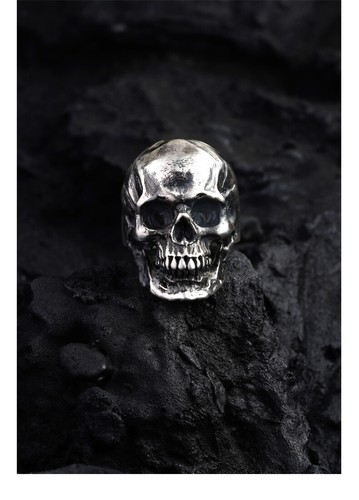 925 Sterling Silver High Detail Skull Ring Mens Biker Punk Ring TA50A US 7~15