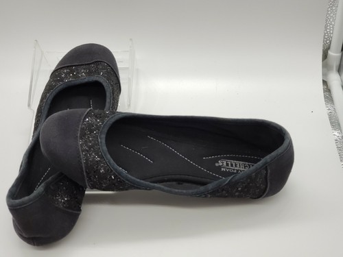 Seychelles Prima Memory Foam Ballet Flats Womens 6M Black Slip On Fabric Sparkle - Picture 3 of 10