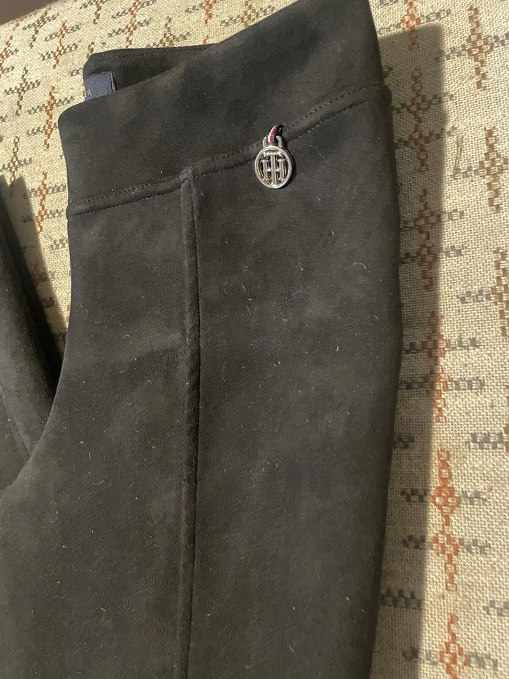 Women’s Tommy Hilfiger High Waist Black Faux Suede Leggings XS Very Nice! - Image 2 of 4
