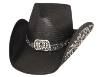 Bullhide Western Womens Hat Horseshoe Concho Shantung Panama Straw
