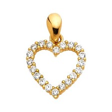 Gold 14K Yellow Gold Cubic zirconia Heart Pendant