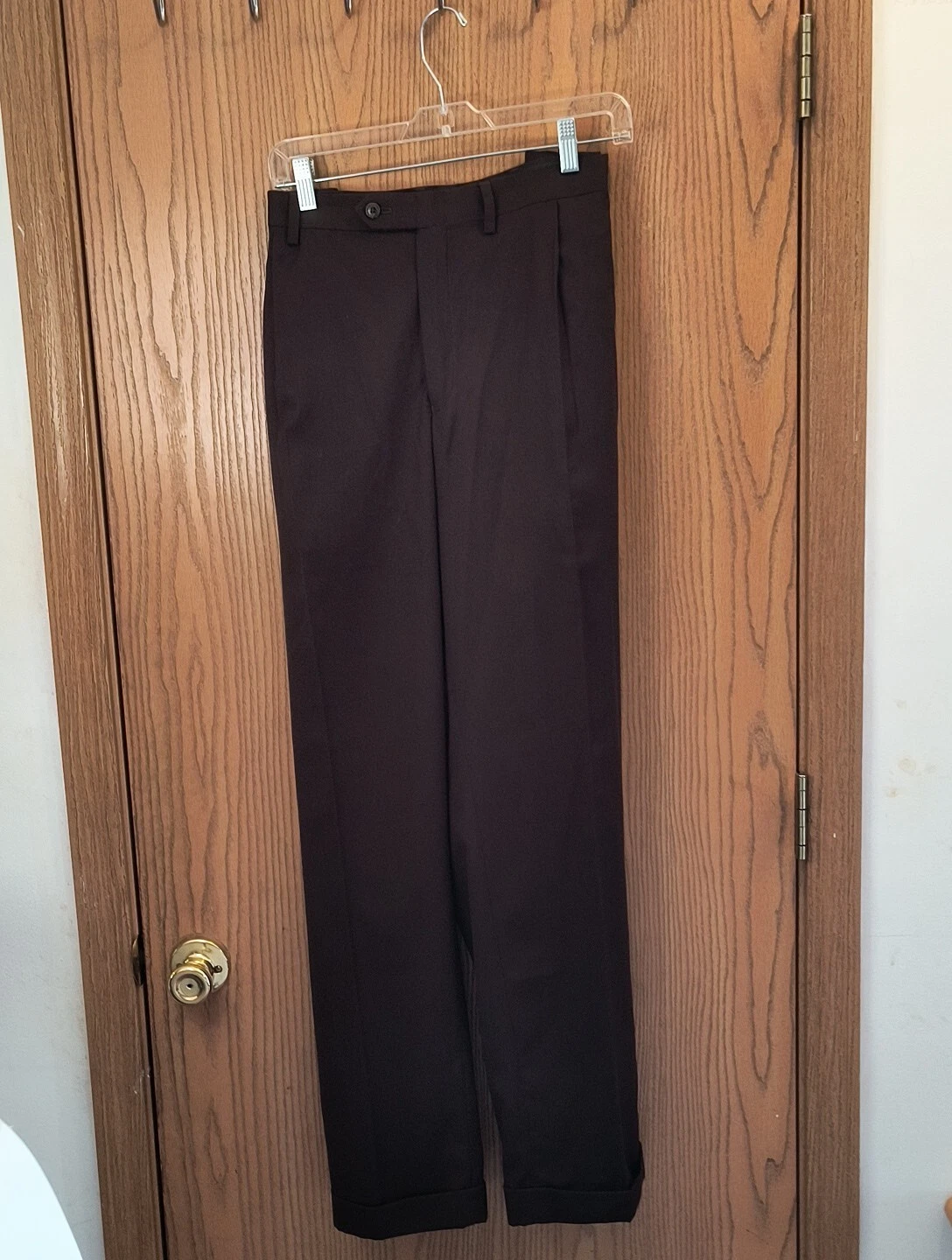 Sean John Pleated Dress Pants Cuffed Men's Size 38X32 Brown
