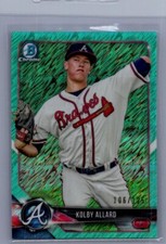2018 Bowman #BCP28 Kolby Allard Chrome Prospects Aqua Shimmer Refractor #/125