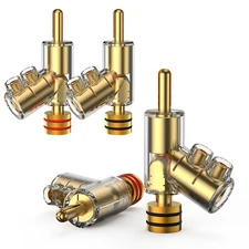 4pcs Gold Plated Screw Locking Plug HIFI Audio Speaker Cable Banana Connector