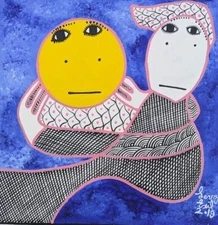 Levoy Exil Original Haitian Art - Vivid Folk Painting - Collectible Naïve Style 