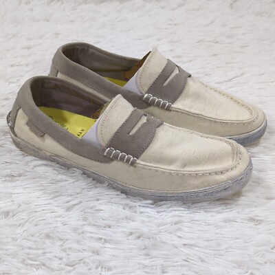 Men's Cole Haan Pinch Weekender Loafer White Fabric Grey