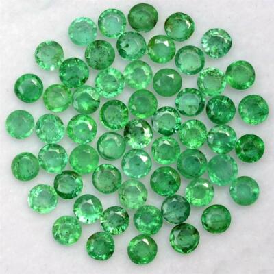 Wholesale Lot 3.5mm Round Facet Natural Zambian Emerald Loose Calibrated Gems
