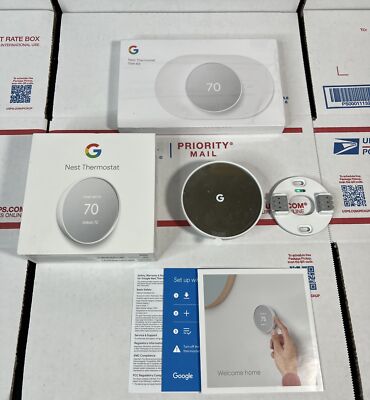 Google Nest Thermostat G4CVZ Smart Thermostat Wifi +TRIM KIT -SAME DAY -WARRANTY