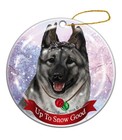 Holiday Pet Gifts Norwegian Elkhound Dog Porcelain Christmas Ornament