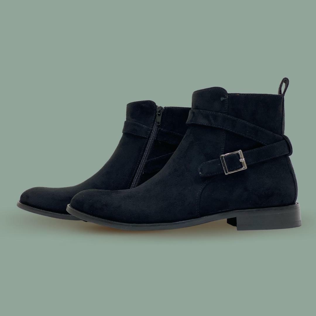 【AAKE】SUEDE PADDED BOOTS Polar Fox DERRICK Men's Zippered Mid-Top Strapped Chelsea