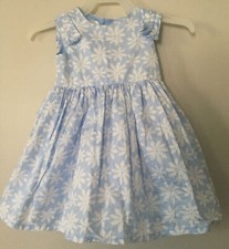 Carters Special Occasion Blue Floral Fancy Summer Lined Party Dress Sz 12 mos
