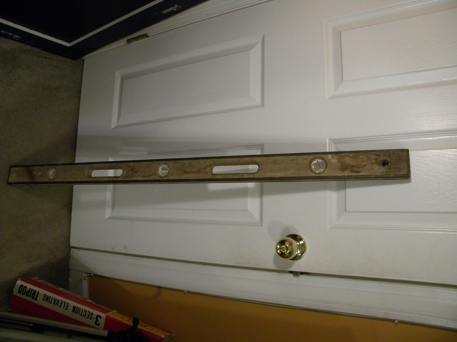 Vintage Wood Carpenter Level w/ Brass Trim 48" Long,Excellent Vintage