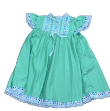 Girls Vintage Disney Store Winnie the Pooh Lace Accent Geen Dress Size 6x