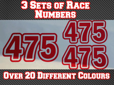 3 Sets 7/" Race Numbers Motocross Vinyl Sticker Decals Track Bike Kart N15 180mm
