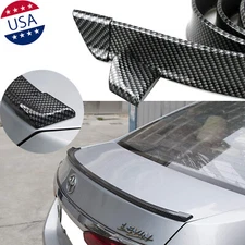 Sport Carbon Fiber Rear Trunk Tail Spoiler Wing Lip Trim Decor Sticker Universal