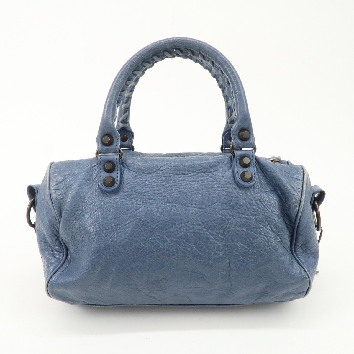 【archive】 BALENCIAGA Blue Shoes-bag Authentic BALENCIAGA Classic Mini Twiggy Leather 2Way Bag