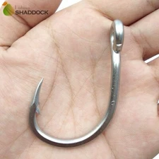 100pcs 10884 Stainless Steel White Strong Big Game Fish Tuna Bait Fishing Hooks 