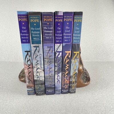 6 LORD RAMAGE novels by Dudley Pope trade paperback lot Historical Naval