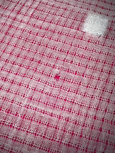 Ancienne nappe de guéridon en plumetis fait main diamètre 82 cm - Imagen 4 de 4