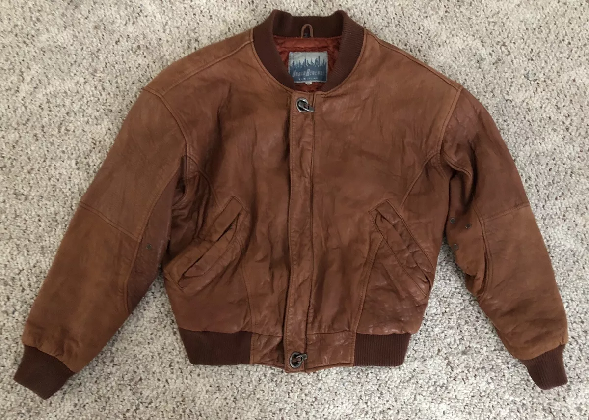 vintage lether bomber jacket brown Mカラーブラウン