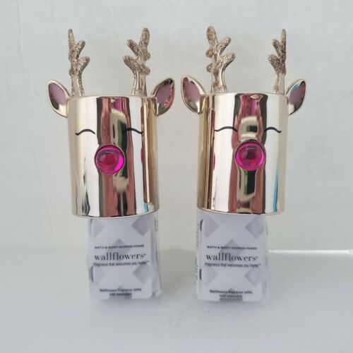 2 Pack - Bath & Body Works Wallflower GOLD REINDEER Diffuser Plug In  - Picture 1 of 4