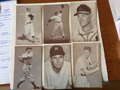 VINTAGE 1947-62 LARGE BLACK AND WHITE BASEBALL EXHIBIT CARD LOT | eBay