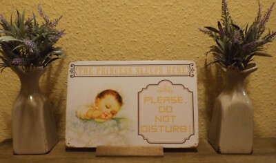 Vintage Shabby Baby  Schild mit Spruch - Baby - Not disturb    30 x 20 cm