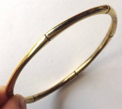 Bracelet Rigide En Laiton Style Jonc Années 1970 - Occasion Bon état - Ref /168