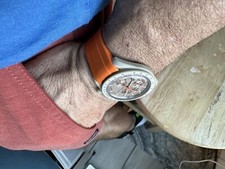 20mm ORANGE Vulcanized Caoutchouc rubber Strap Swatch Moonswatch Speedmaster