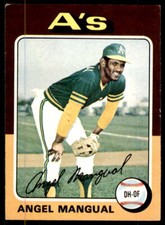 1975 Topps Angel Mangual #452 Oakland Athletics