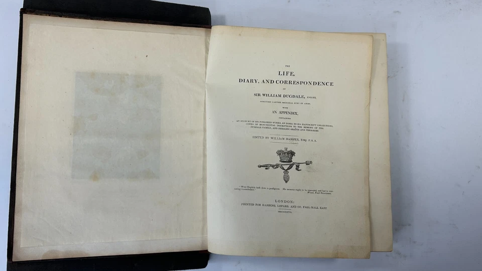 The Life, Diary, and Correspondence of Sir William Dugdale - Image 2 of 4