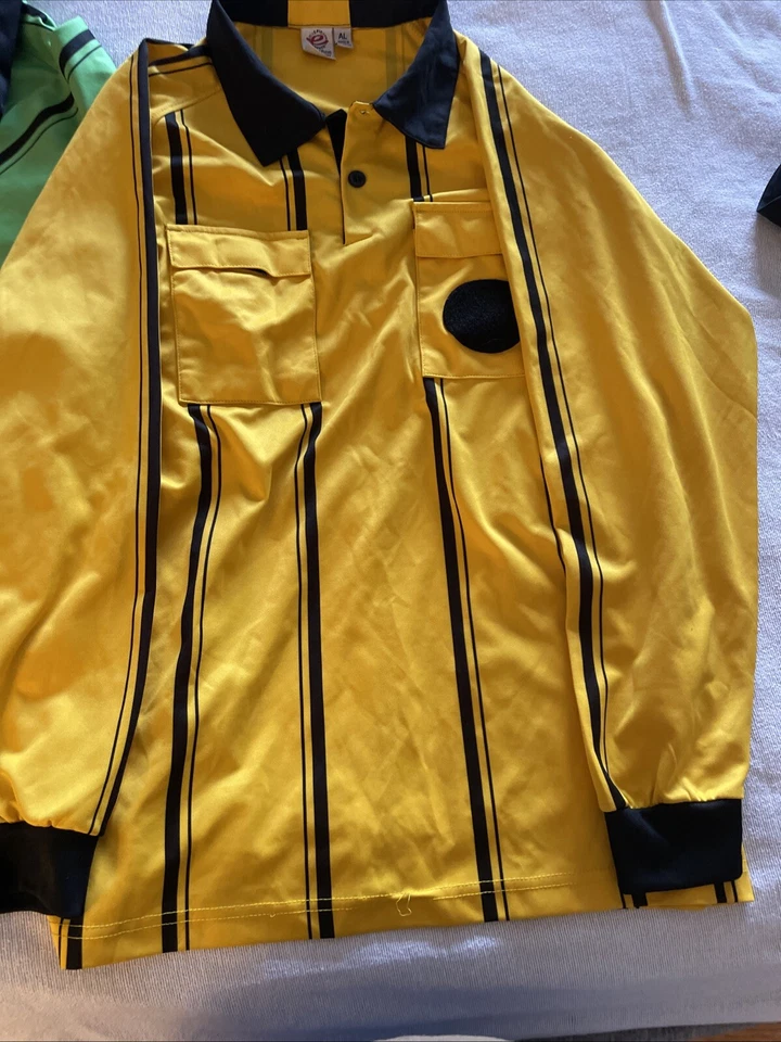 4 camisetas de fútbol épicas árbitro adulto grandes amarillas verdes y azules L/S 1 verde S/S Foto 4 de 4