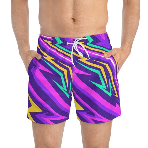 Retro Swim Trunks - Vintage Beachwear, 90s Style Shorts - Picture 3 of 6