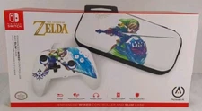 Nintendo Switch Zelda PowerA Enhanced Wired Controller And Slim Case. New. 