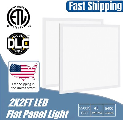 2x2 LED Flat Panel Light, 45W 2x2FT LED Panel Lights Dimmable 5000K Bright White