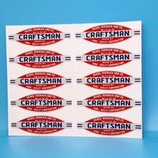2.25 Inch CRAFTSMAN TOOLS KING SEELEY x 10 DECALS, Vintage Style Vinyl Stickers
