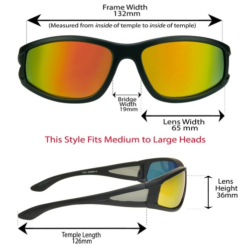 Floating Polarized Mirrored Fishing Sunglasses Side Shield Wrap Boating Jet Ski - Picture 7 of 10