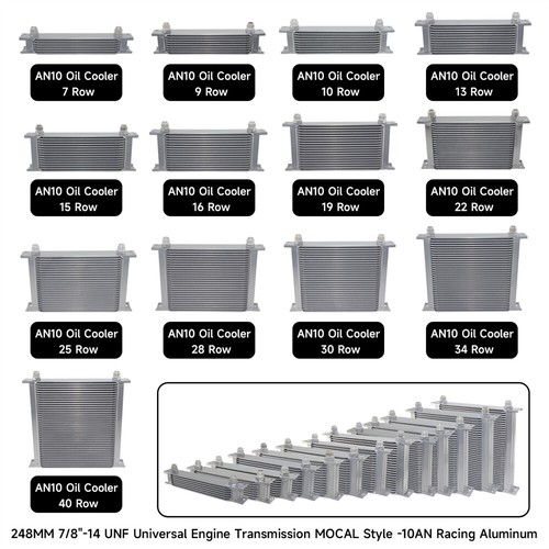 Universal 7 Row 9 Row 10 Row 13 Row 15 Row 16 Row 19 Row 22 Row Oil Cooler 10AN - Picture 1 of 17