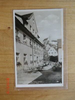 Goessweinstein Blick vom  Gasthof,  Stern Goessweinstein post. gelaufen 1950