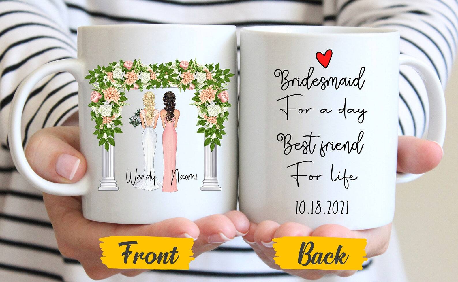 Personalized Bridesmaid Mug Maid Of Honor Mug Bridesmaid Proposal Mug Custom