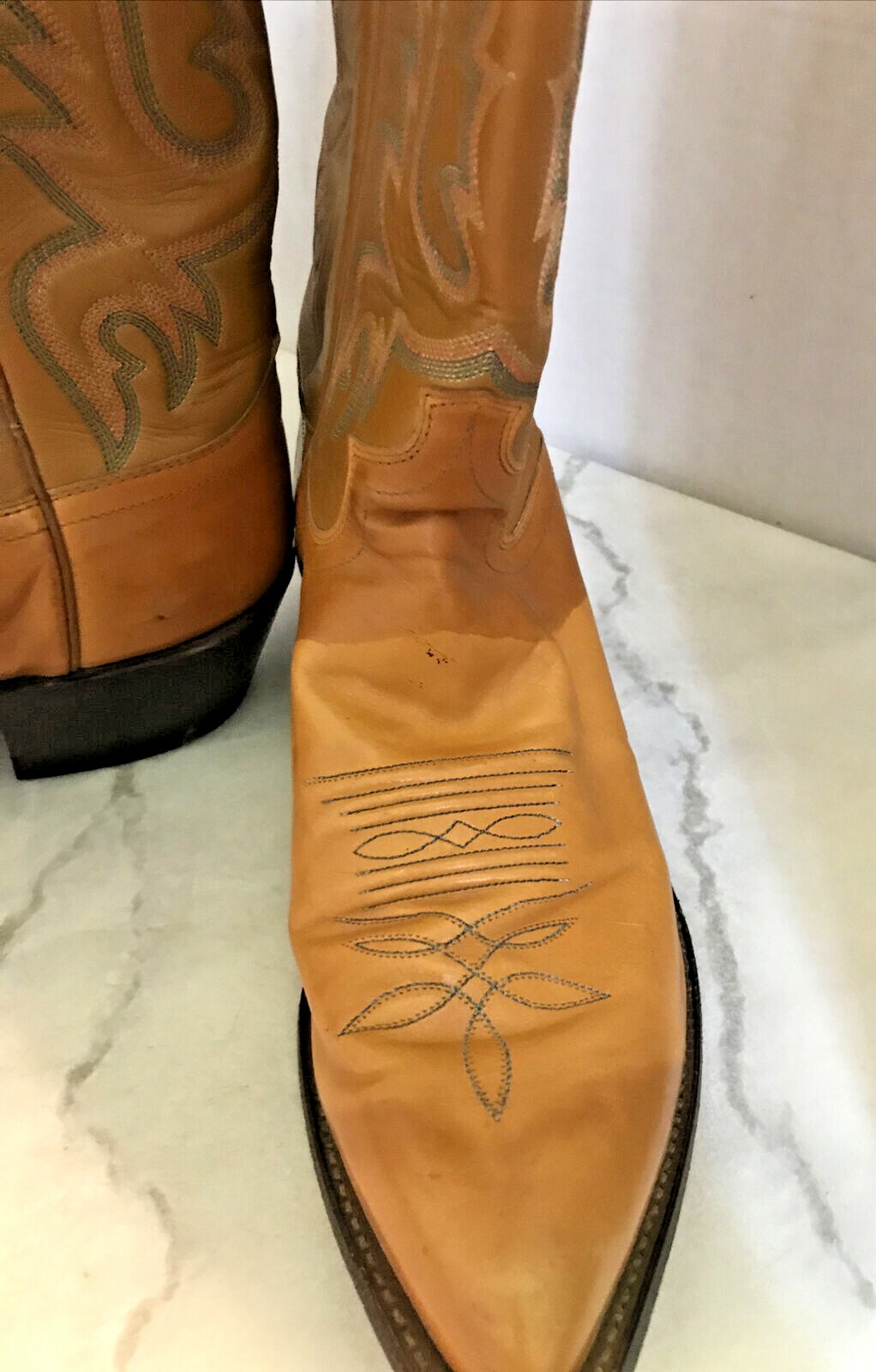 Justin Y0004 Kangaroo Skin Western Cowboy Boots 8.5D … Gem