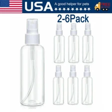 2-6Pack 30ml/60ml Travel Spray Bottle Plastic Transparent Perfume Empty Atomizer