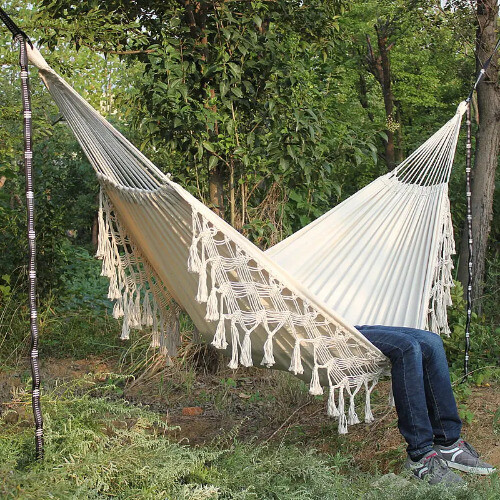 Portable Hanging Bed Hammock Garden hammock white hammock Cotton - Picture 14 of 26