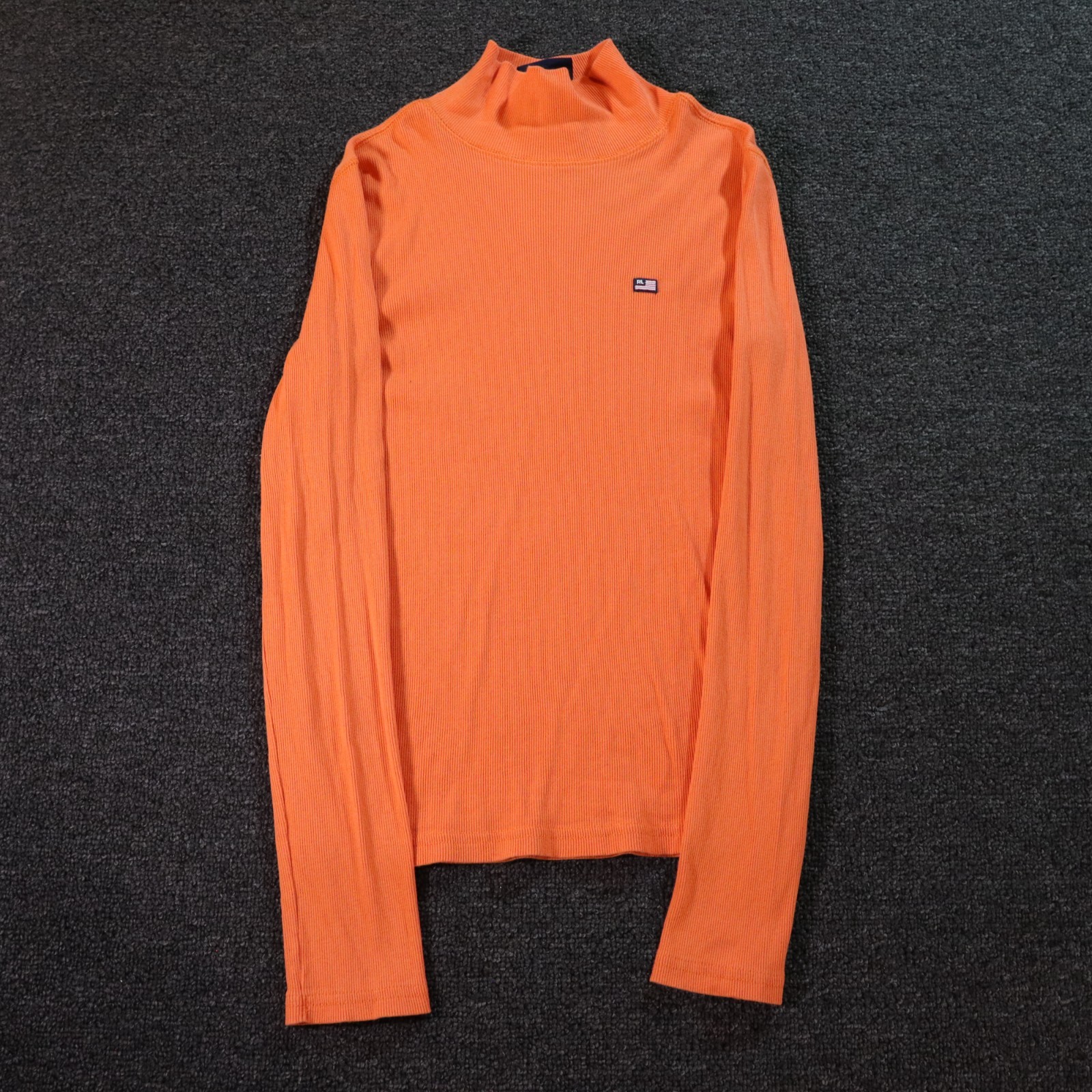 Polo Jeans Womens Small Orange Turtleneck Sweater Ribbed Vintage 2000s Preppy