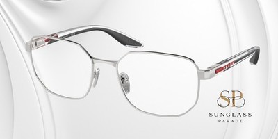 PRADA LINEA ROSSA PS 50QV 1BC1O1 Silver Demo Lens 55 mm Men's Eyeglasses