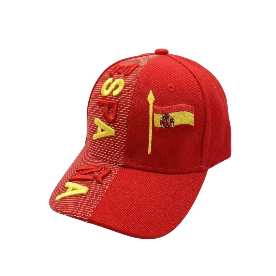 Casquette Espagne Foot Supporter - Rouge - Adulte & Enfant +10 ans - 100% Coton - Photo 1/3