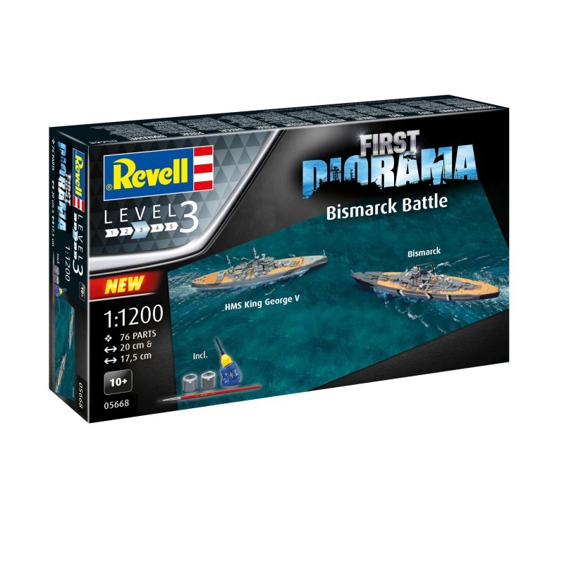 Maquette Revell Bismarck coffret cadeau diorama de bateau militaire avec peinture et pinceau